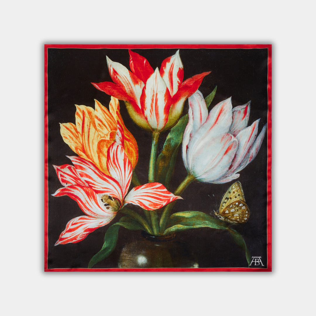 Ambrosius Bosschaert - Stiklinė vaza su keturiomis tulpėmis | 68x68